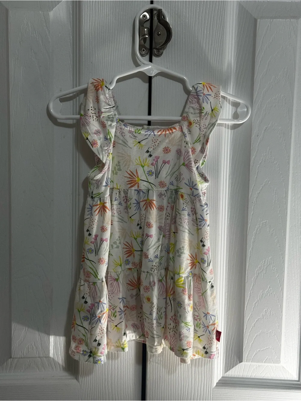 Magnetic Me White Floral Ruffle Sleeve Matching Set - Multicolor Floral